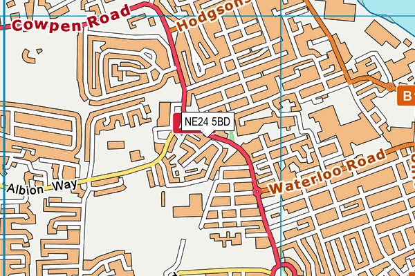 NE24 5BD map - OS VectorMap District (Ordnance Survey)