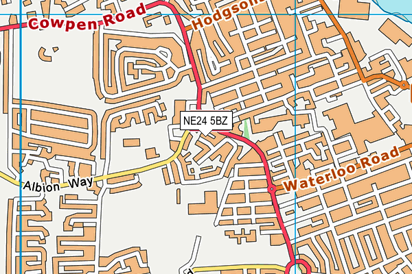 NE24 5BZ map - OS VectorMap District (Ordnance Survey)