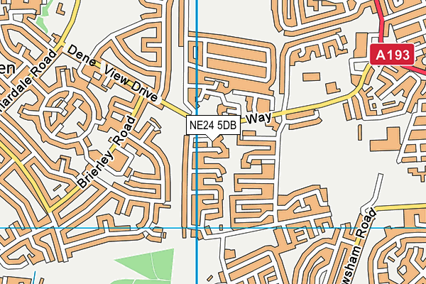 NE24 5DB map - OS VectorMap District (Ordnance Survey)