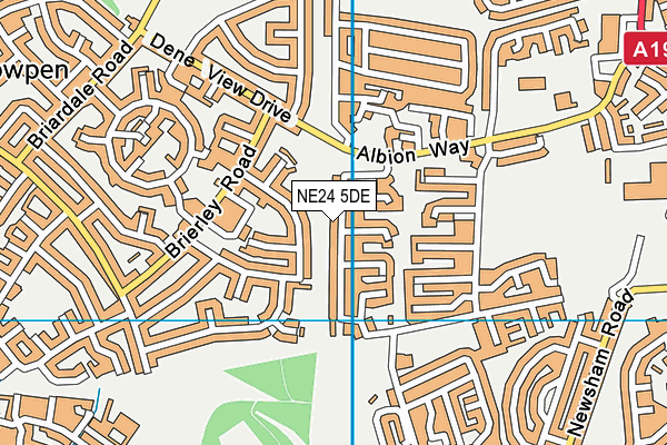 NE24 5DE map - OS VectorMap District (Ordnance Survey)