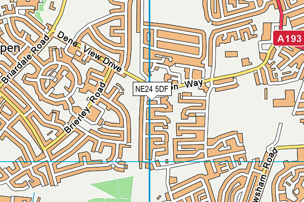 NE24 5DF map - OS VectorMap District (Ordnance Survey)