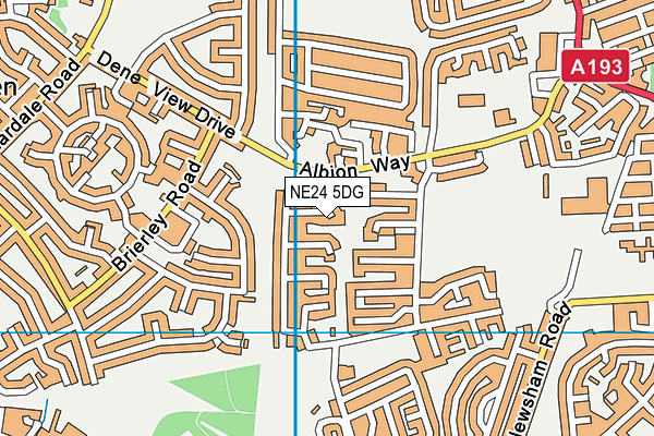 NE24 5DG map - OS VectorMap District (Ordnance Survey)