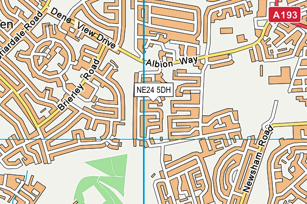 NE24 5DH map - OS VectorMap District (Ordnance Survey)