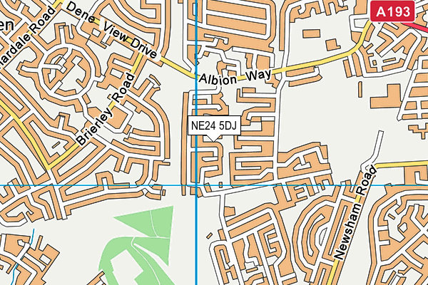 NE24 5DJ map - OS VectorMap District (Ordnance Survey)