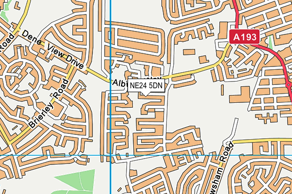 NE24 5DN map - OS VectorMap District (Ordnance Survey)