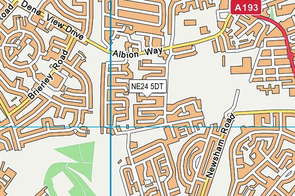 NE24 5DT map - OS VectorMap District (Ordnance Survey)