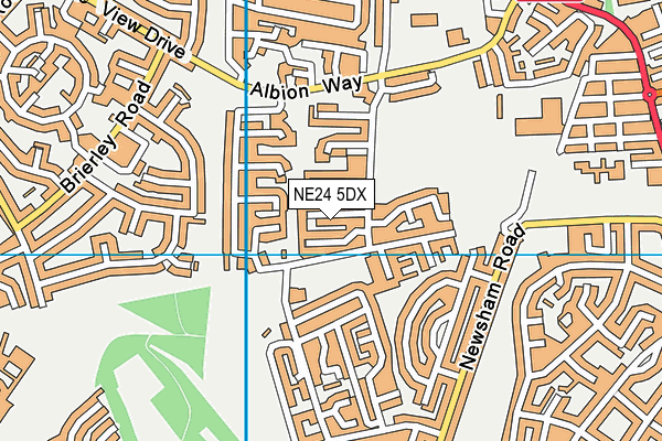 NE24 5DX map - OS VectorMap District (Ordnance Survey)