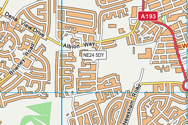 NE24 5DY map - OS VectorMap District (Ordnance Survey)