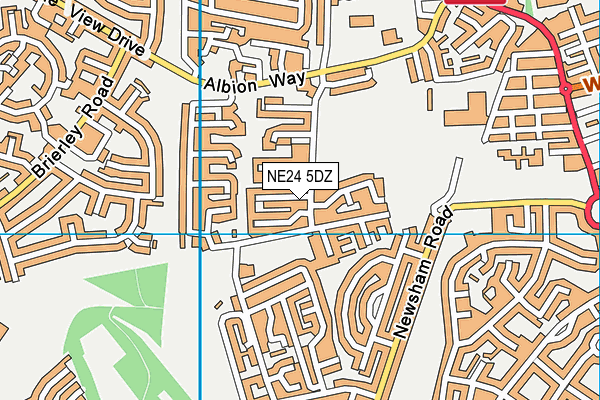 NE24 5DZ map - OS VectorMap District (Ordnance Survey)
