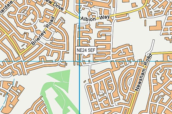 NE24 5EF map - OS VectorMap District (Ordnance Survey)