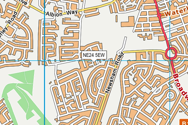 NE24 5EW map - OS VectorMap District (Ordnance Survey)