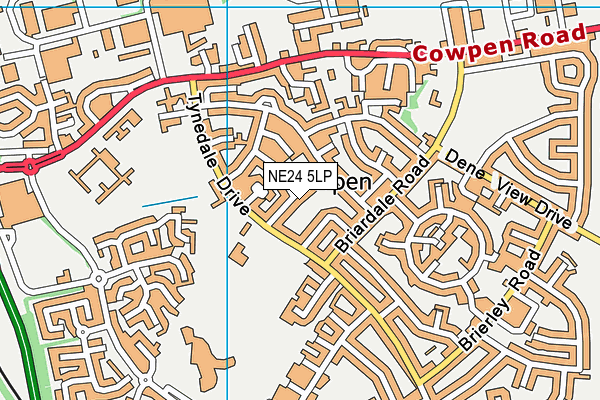 NE24 5LP map - OS VectorMap District (Ordnance Survey)