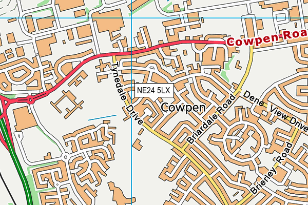 NE24 5LX map - OS VectorMap District (Ordnance Survey)