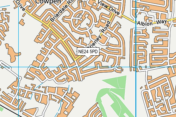 NE24 5PD map - OS VectorMap District (Ordnance Survey)