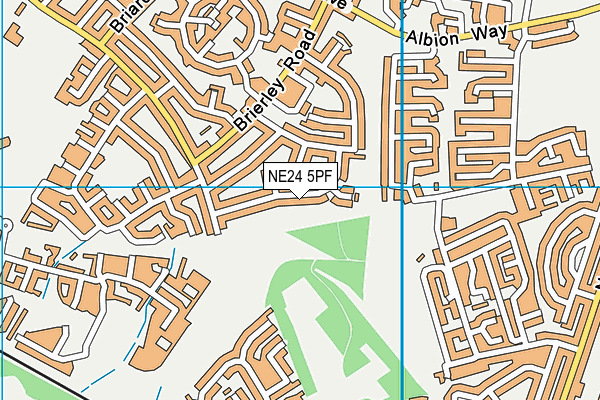 NE24 5PF map - OS VectorMap District (Ordnance Survey)