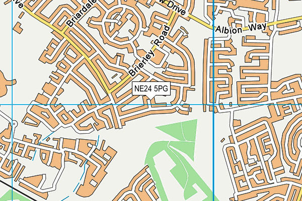 NE24 5PG map - OS VectorMap District (Ordnance Survey)