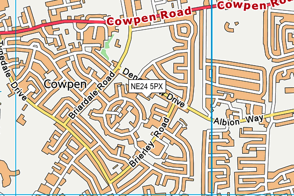 NE24 5PX map - OS VectorMap District (Ordnance Survey)