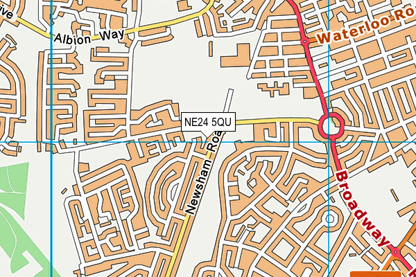 NE24 5QU map - OS VectorMap District (Ordnance Survey)