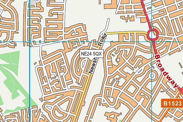 NE24 5QX map - OS VectorMap District (Ordnance Survey)