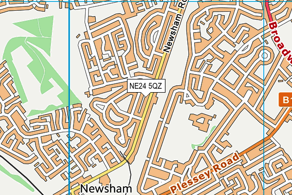 NE24 5QZ map - OS VectorMap District (Ordnance Survey)