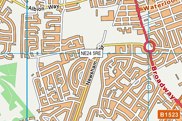 NE24 5RE map - OS VectorMap District (Ordnance Survey)