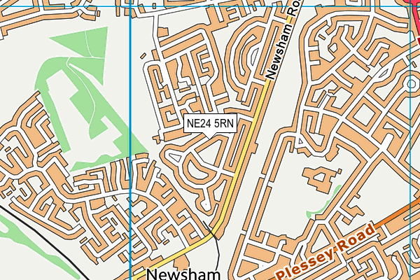 NE24 5RN map - OS VectorMap District (Ordnance Survey)