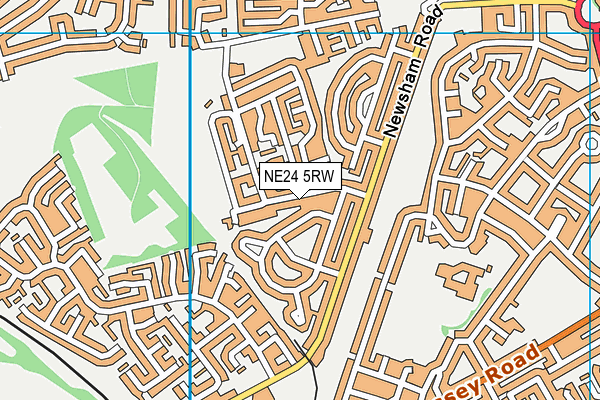 NE24 5RW map - OS VectorMap District (Ordnance Survey)