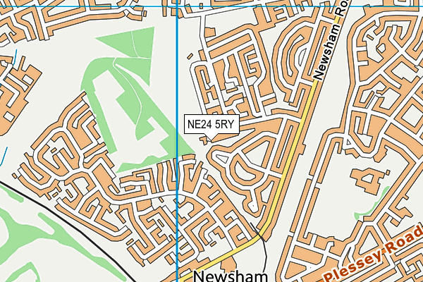NE24 5RY map - OS VectorMap District (Ordnance Survey)