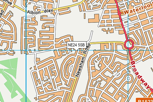 NE24 5SB map - OS VectorMap District (Ordnance Survey)