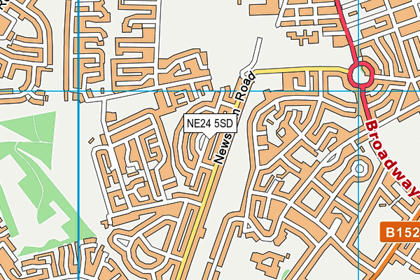 NE24 5SD map - OS VectorMap District (Ordnance Survey)