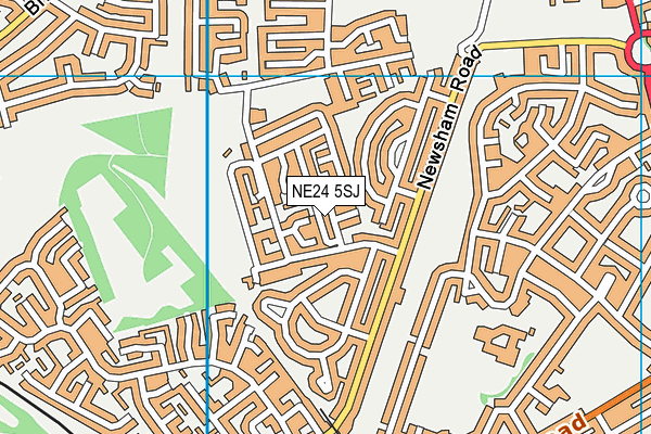 NE24 5SJ map - OS VectorMap District (Ordnance Survey)