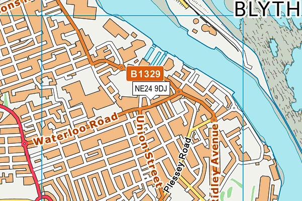 NE24 9DJ map - OS VectorMap District (Ordnance Survey)
