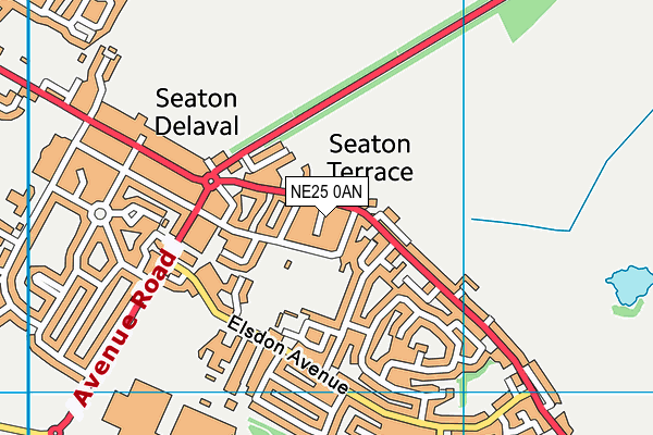 NE25 0AN map - OS VectorMap District (Ordnance Survey)