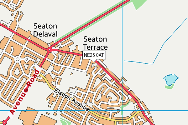 NE25 0AT map - OS VectorMap District (Ordnance Survey)