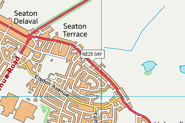 NE25 0AY map - OS VectorMap District (Ordnance Survey)