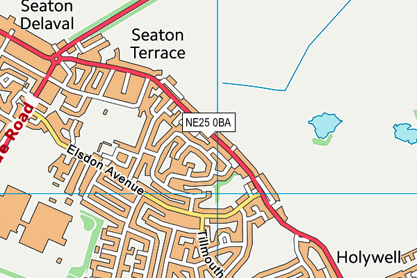NE25 0BA map - OS VectorMap District (Ordnance Survey)