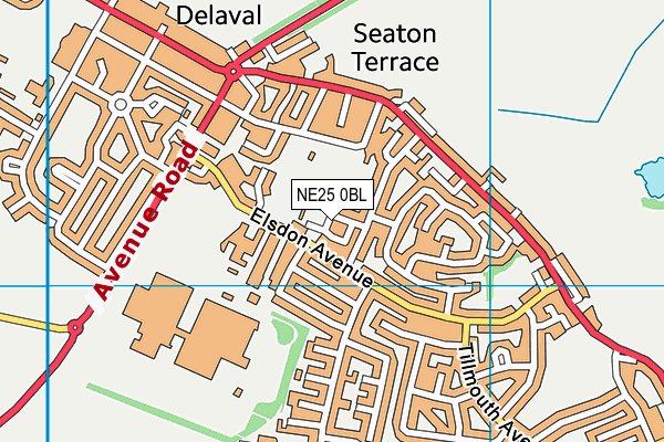 NE25 0BL map - OS VectorMap District (Ordnance Survey)