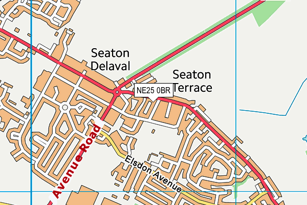 NE25 0BR map - OS VectorMap District (Ordnance Survey)