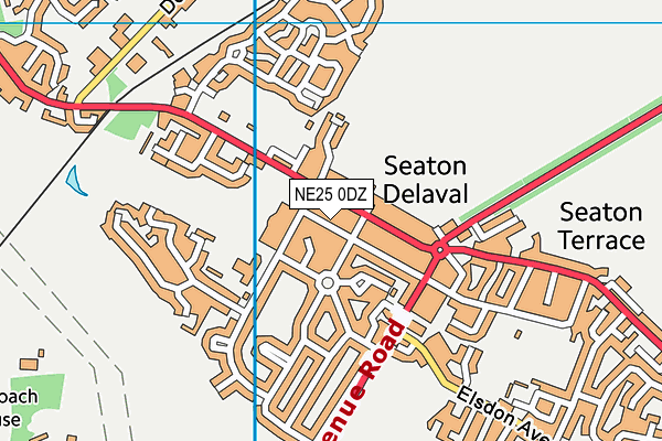 NE25 0DZ map - OS VectorMap District (Ordnance Survey)