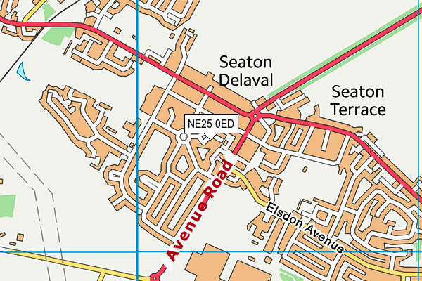 NE25 0ED map - OS VectorMap District (Ordnance Survey)