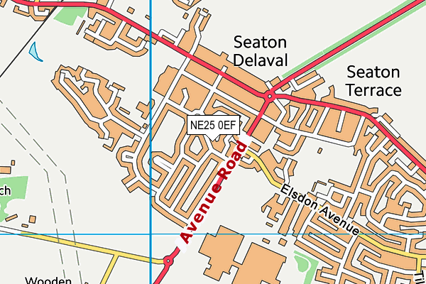 NE25 0EF map - OS VectorMap District (Ordnance Survey)