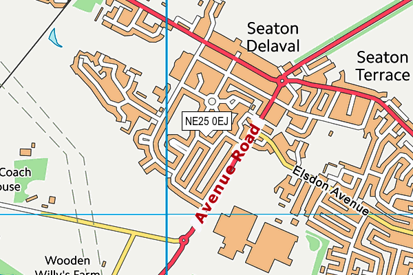 NE25 0EJ map - OS VectorMap District (Ordnance Survey)