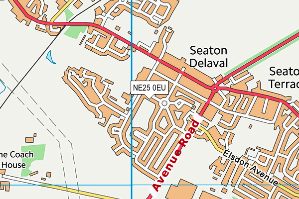 NE25 0EU map - OS VectorMap District (Ordnance Survey)