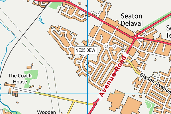 NE25 0EW map - OS VectorMap District (Ordnance Survey)