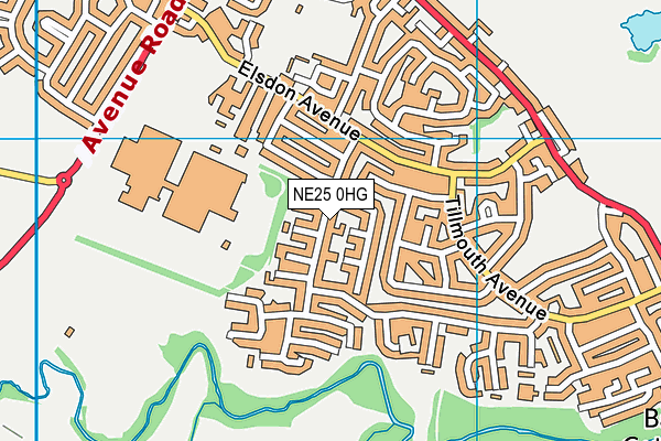 NE25 0HG map - OS VectorMap District (Ordnance Survey)