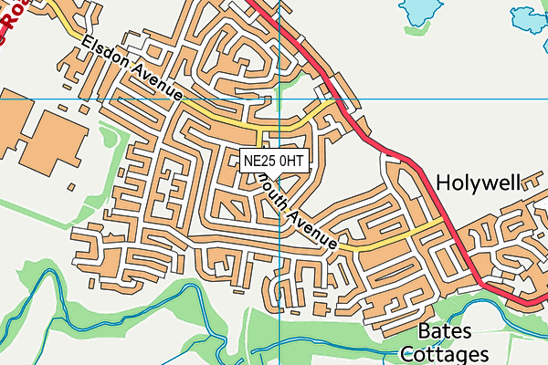 NE25 0HT map - OS VectorMap District (Ordnance Survey)