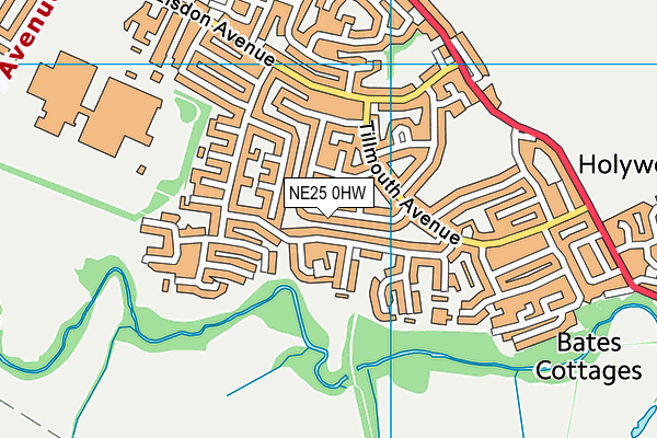 NE25 0HW map - OS VectorMap District (Ordnance Survey)