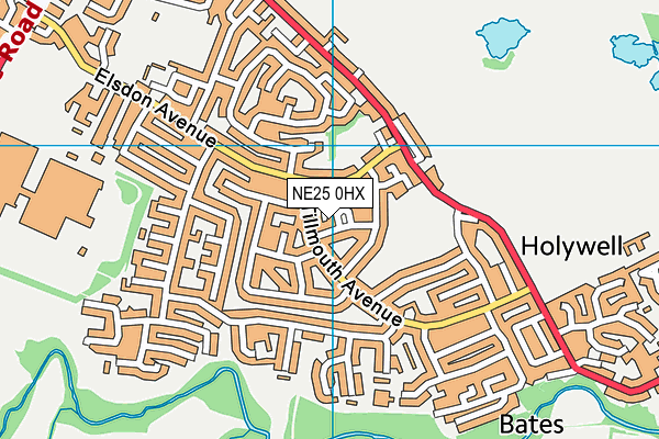 NE25 0HX map - OS VectorMap District (Ordnance Survey)