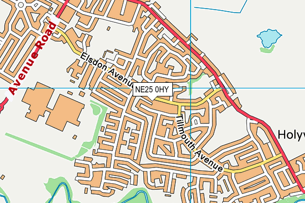 NE25 0HY map - OS VectorMap District (Ordnance Survey)