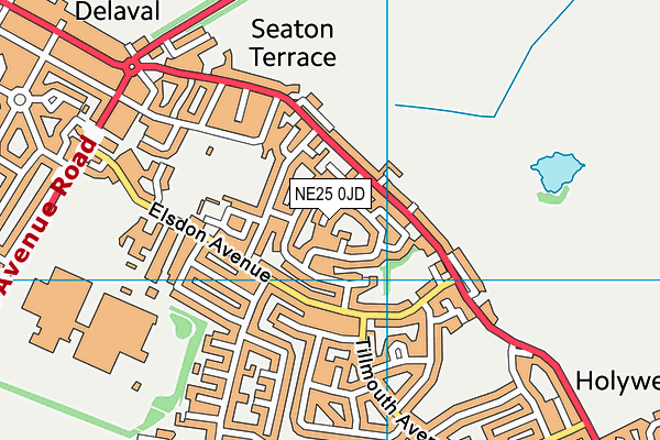 NE25 0JD map - OS VectorMap District (Ordnance Survey)